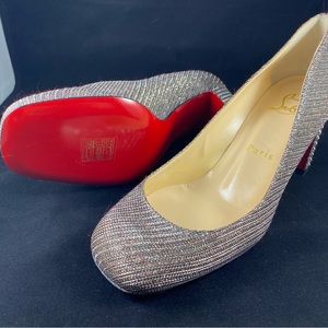 Christian Louboutin Paris silver heels size 35 1/2
